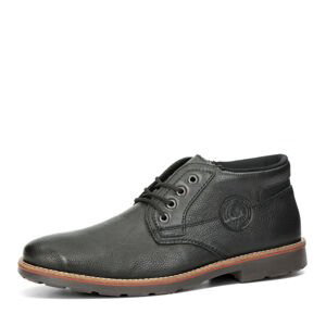 Rieker pánské kožené kotníkové boty na zip - černé - 40