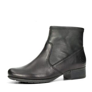 Rieker dámské kožené kotníkové boty na zip - černé - 41