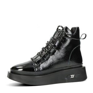 Robel dámské kožené kotníkové boty na zip - černé - 40