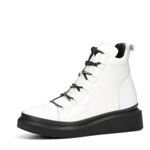 ETIMEĒ dámské kožené kotníkové boty na zip - bílé - 39