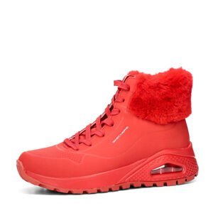 Skechers dámské zimní kotníkové boty s kožešinou - červené - 36