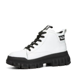 Robel dámské stylové kotníkové boty na hrubé podrážce  - bílé - 37