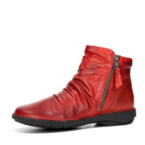 Creator dámské kožené kotníkové boty - červené - 37