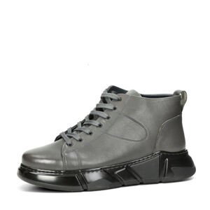 Robel pánské kožené kotníkové boty na zip - šedé - 43