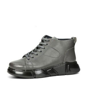 Robel pánské kožené kotníkové boty na zip - šedé - 44
