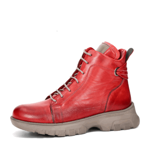 Robel dámské kožené kotníkové boty - červené - 37