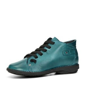 Creator dámské komfortní kotníkové boty z hladké kůže - modré - 41