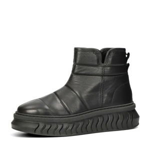 ETIMEĒ dámské kožené kotníkové boty na zip - černé - 37