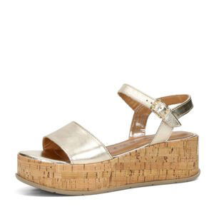 Tamaris dámské kožené sandály - zlaté - 36