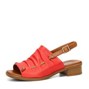 Robel dámské kožené sandály - červené - 38