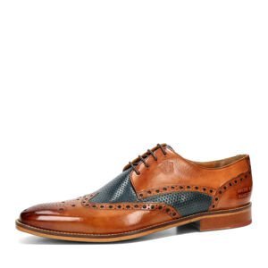 Melvin & Hamilton pánské luxusní společenské boty s koženou podešví - koňakové - 45