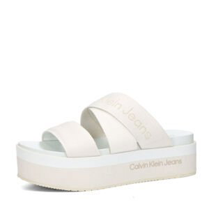 Calvin Klein dámské stylové pantofle na hrubé podrážce  - bílé - 36