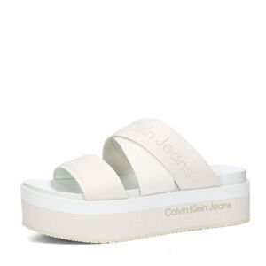 Calvin Klein dámské stylové pantofle na hrubé podrážce  - bílé - 37