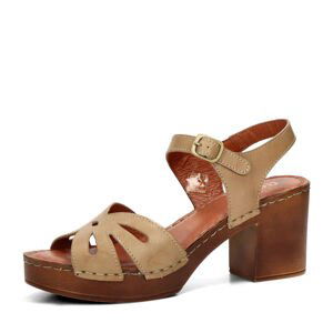 Robel dámské kožené sandály - béžovo hnedé - 40