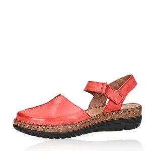 Robel dámské kožené sandály - červené - 42