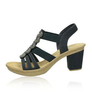 Rieker dámské stylové sandály s ozdobnými kamínky - tmavomodré - 39