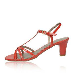 Tamaris dámské lakované stylové sandály na podpatku - červené - 41