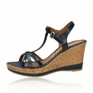 Tamaris dámské stylové sandály s tečkovaným vzorem - tmavomodré - 39