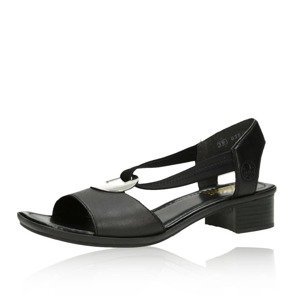 Rieker dámské kožené sandály - černé - 39