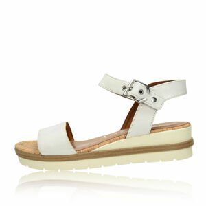 Tamaris dámské pohodlné kožené sandály - bílé - 38