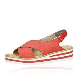Rieker dámské kožené sandály - červené - 36