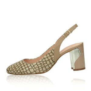 Olivia shoes dámské stylové sandály s krokodýlím vzorem - hnědé - 37