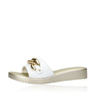 Cerutti dámské stylové pantofle - bielo zlaté - 36