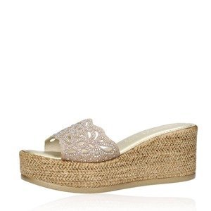 Cerutti dámské stylové pantofle s ozdobnými kamínky - zlaté - 36