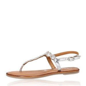 Tamaris dámské kožené stylové sandály - stříbrné - 41