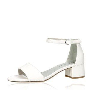 Tamaris dámské stylové sandály na suchý zip - bílé - 41