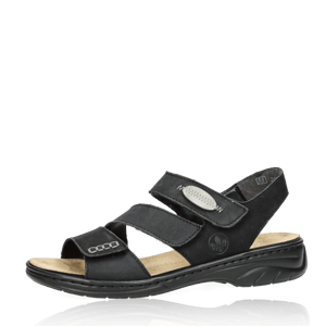Rieker dámské kožené sandály - černé - 39