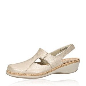 Suave dámské kožené sandály - béžovo zlaté - 37