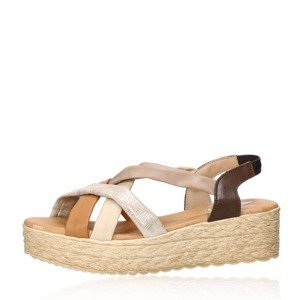 Marila dámské kožené sandály - hnědé - 36