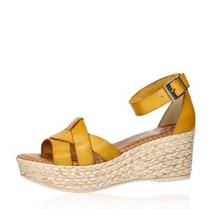 Marila dámské kožené sandály na řemínek  - žluté - 36