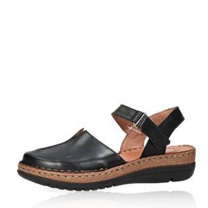 Robel dámské kožené sandály na suchý zip - černé - 36