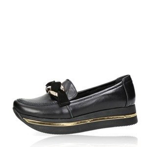 Olivia shoes dámské kožené zateplené polobotky - černé - 37