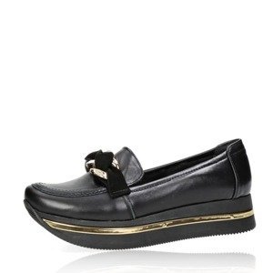 Olivia shoes dámské kožené zateplené polobotky - černé - 39