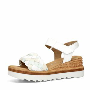 Gabor dámské kožené sandály na suchý zip - bílé - 40