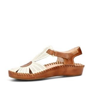 Pikolinos dámské kožené sandály - bílo hnědé - 37