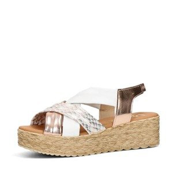 Marila dámské stylové sandály - bielo zlaté - 40