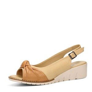 Robel dámské kožené sandály - béžovo hnedé - 37
