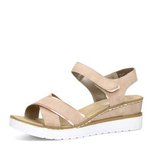 Rieker dámské každodenní sandály na suchý zip - světle růžové - 36