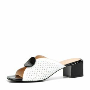 ETIMEĒ dámské módní pantofle - černobílé - 40