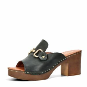 Robel dámské kožené pantofle - černé - 36