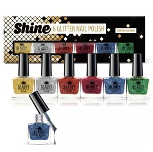 B4B Shine 6 x10ml Glitter Nail Polishes Limited Edition