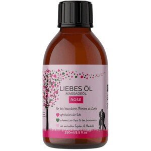 MakeLove masážní olej - smyslný olej pro párovou masáž - lubrikační olej - růže, 250 ml