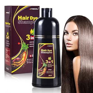 MEIDU Tmavě hnědý 3v1  šampon na barvení vlasů pro šedivé vlasy, 500ml