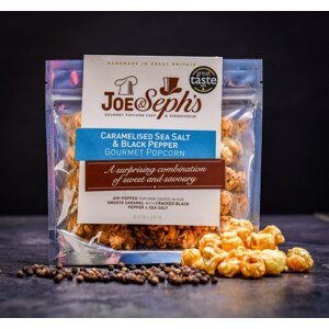 Luxusní popcorn Joe & Seph's se zkaramelizovanou solí a černým pepřem 32 g