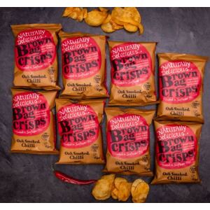 8× Brambůrky Brown Bag Crisps - uzené chilli 40 g