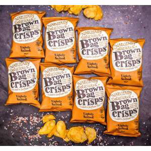 8× Brambůrky Brown Bag Crisps - jemně solené 40 g